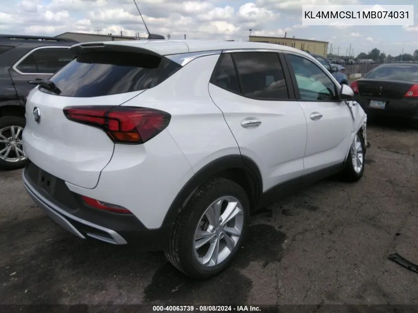 2021 Buick Encore Gx Awd Preferred VIN: KL4MMCSL1MB074031 Lot: 40063739