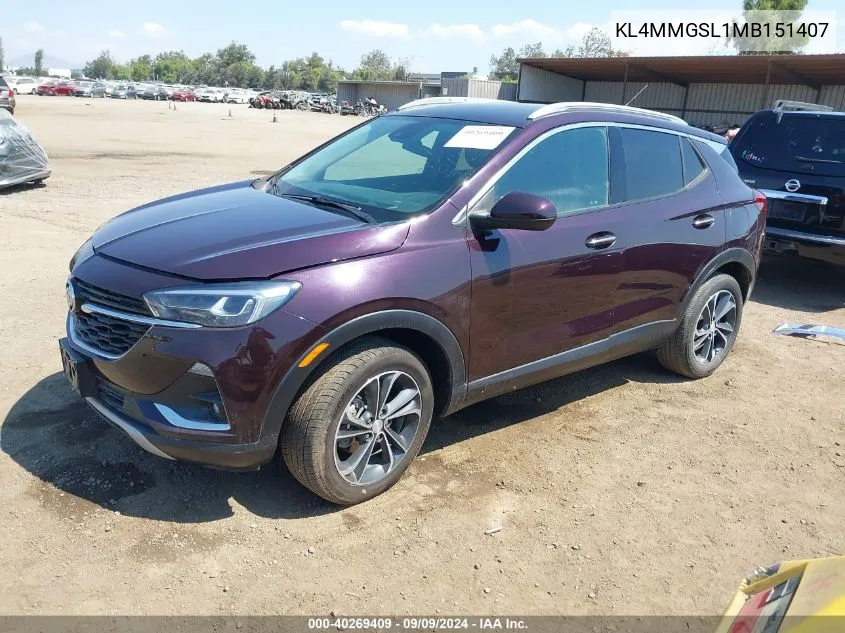 2021 Buick Encore Gx Essence VIN: KL4MMGSL1MB151407 Lot: 40269409