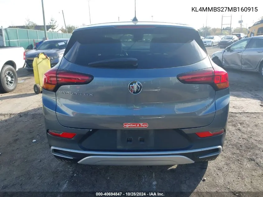 2021 Buick Encore Gx Fwd Preferred VIN: KL4MMBS27MB160915 Lot: 40694847