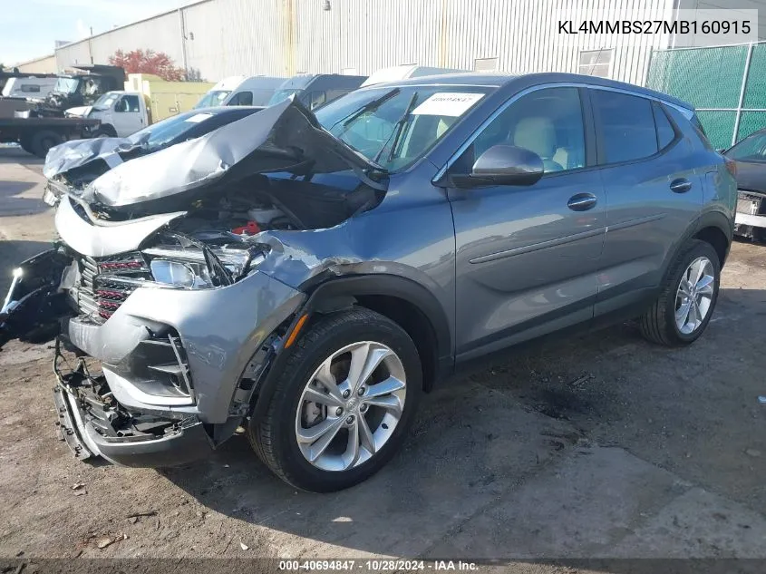 2021 Buick Encore Gx Fwd Preferred VIN: KL4MMBS27MB160915 Lot: 40694847