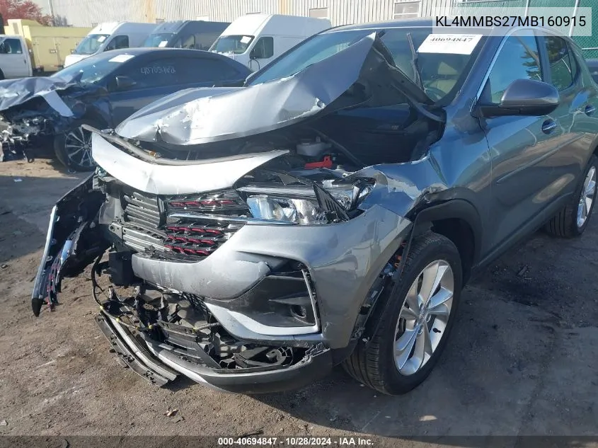 2021 Buick Encore Gx Fwd Preferred VIN: KL4MMBS27MB160915 Lot: 40694847