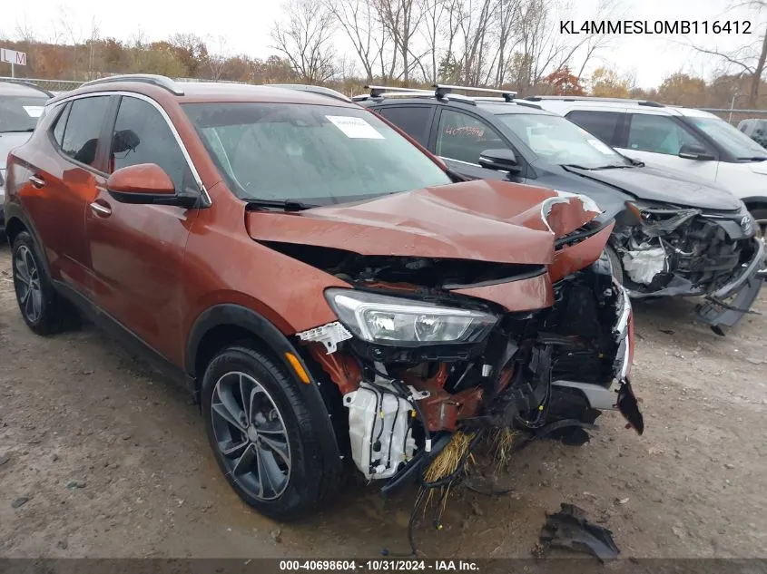 2021 Buick Encore Gx Awd Select VIN: KL4MMESL0MB116412 Lot: 40698604