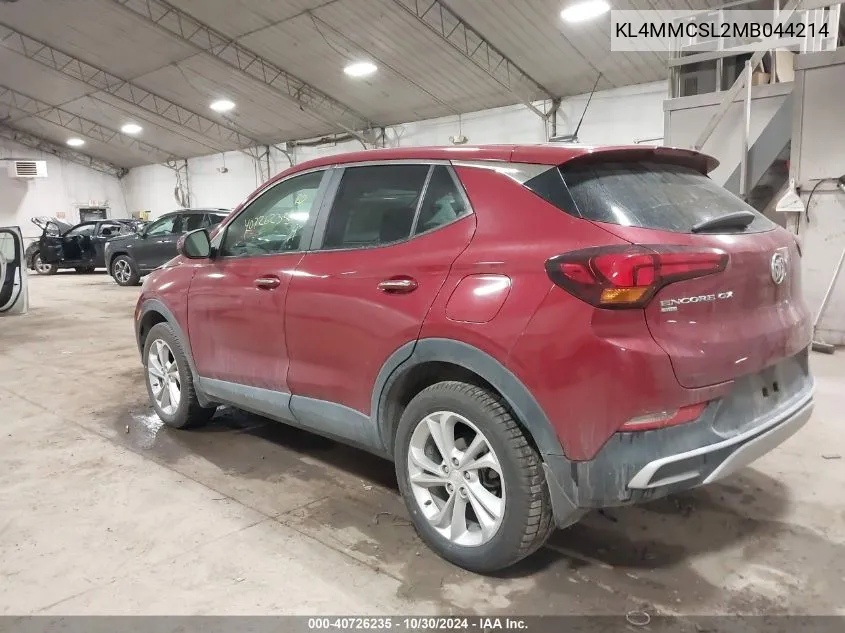 2021 Buick Encore Gx Awd Preferred VIN: KL4MMCSL2MB044214 Lot: 40726235