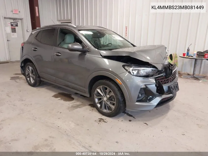 2021 Buick Encore Gx Fwd Preferred VIN: KL4MMBS23MB081449 Lot: 40728184