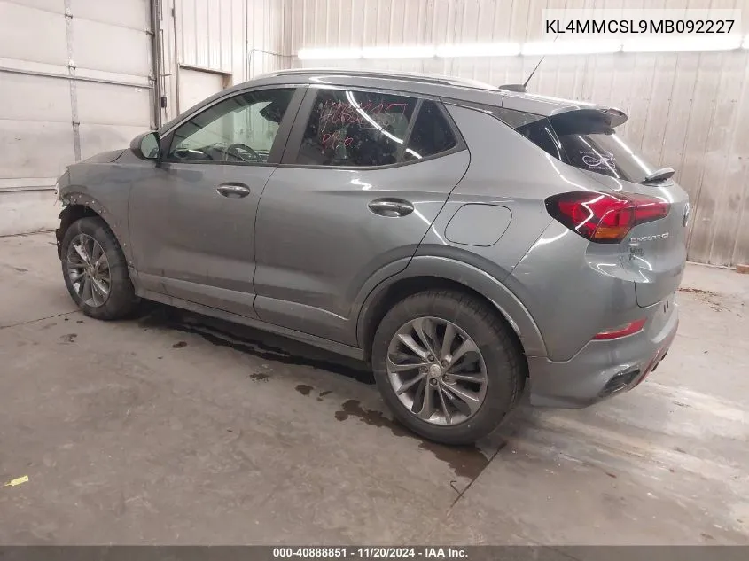 2021 Buick Encore Gx Awd Preferred VIN: KL4MMCSL9MB092227 Lot: 40888851