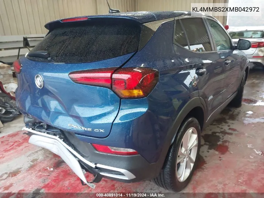 2021 Buick Encore Gx Fwd Preferred VIN: KL4MMBS2XMB042972 Lot: 40891014