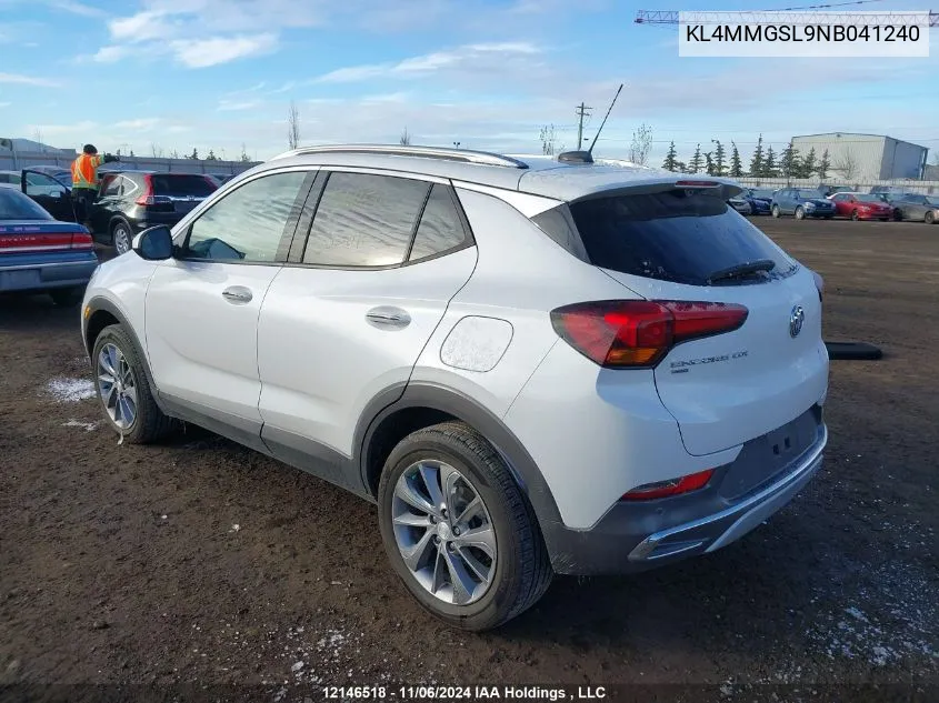 2022 Buick Encore Gx VIN: KL4MMGSL9NB041240 Lot: 12146518