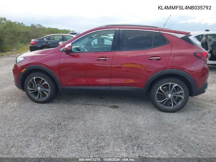 2022 Buick Encore Gx Essence VIN: KL4MMFSL4NB035792 Lot: 40473270