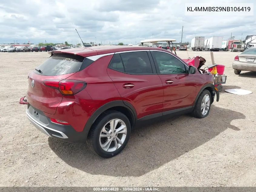 2022 Buick Encore Gx Fwd Preferred VIN: KL4MMBS29NB106419 Lot: 40514828