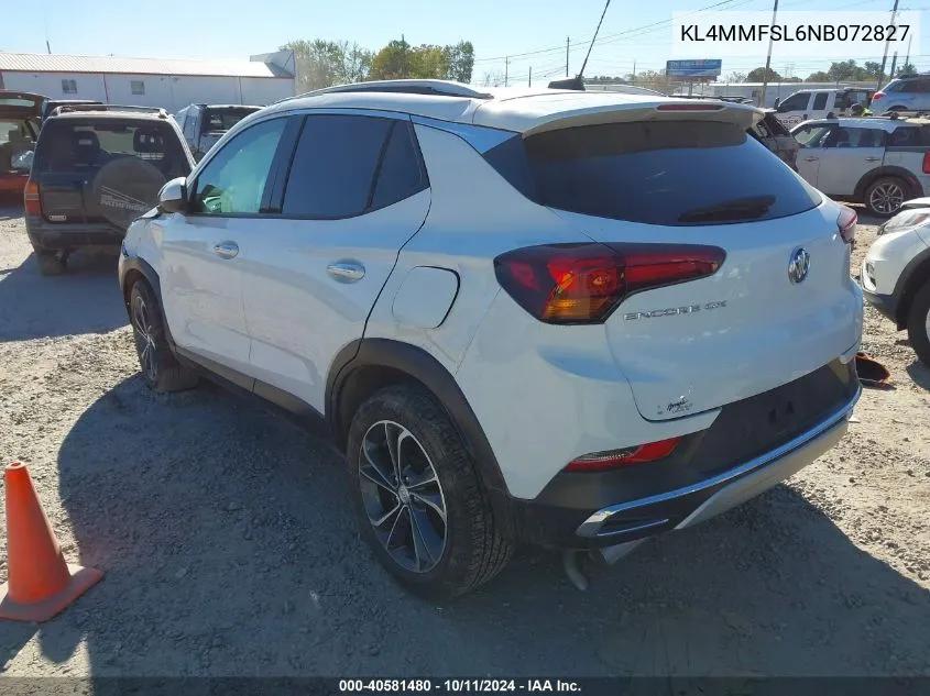 2022 Buick Encore Gx Fwd Essence VIN: KL4MMFSL6NB072827 Lot: 40581480