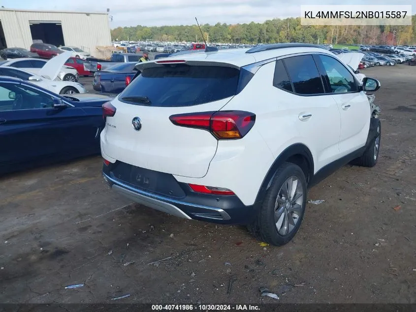 2022 Buick Encore Gx Fwd Essence VIN: KL4MMFSL2NB015587 Lot: 40741986