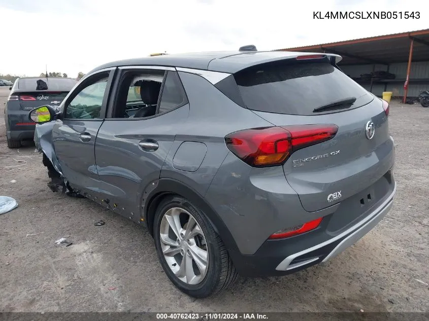 2022 Buick Encore Gx Awd Preferred VIN: KL4MMCSLXNB051543 Lot: 40762423