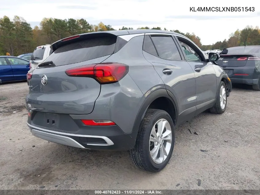 2022 Buick Encore Gx Awd Preferred VIN: KL4MMCSLXNB051543 Lot: 40762423