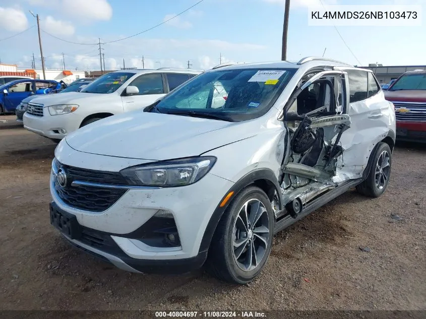 2022 Buick Encore Gx Fwd Select VIN: KL4MMDS26NB103473 Lot: 40804697