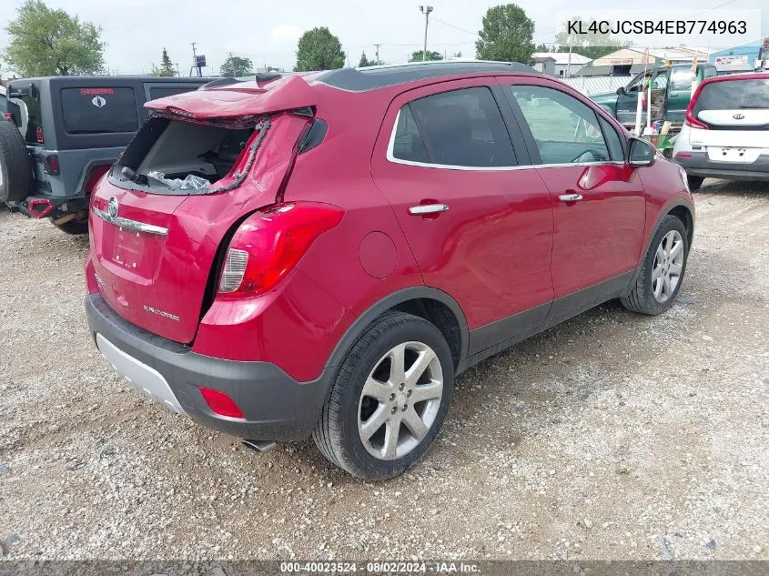 2014 Buick Encore Leather VIN: KL4CJCSB4EB774963 Lot: 40023524