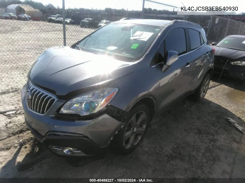 2014 Buick Encore Leather VIN: KL4CJCSB3EB540930 Lot: 40486227