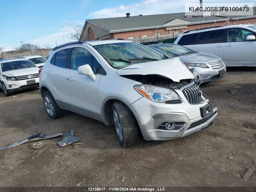 2015 Buick Encore VIN: KL4CJGSB3FB100473 Lot: 12135817