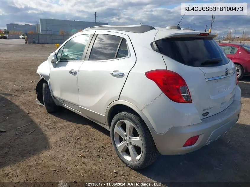 2015 Buick Encore VIN: KL4CJGSB3FB100473 Lot: 12135817