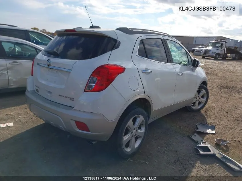 2015 Buick Encore VIN: KL4CJGSB3FB100473 Lot: 12135817