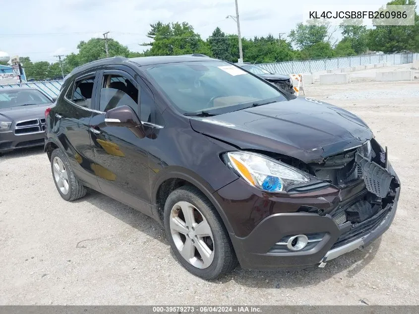 2015 Buick Encore Leather VIN: KL4CJCSB8FB260986 Lot: 39579273