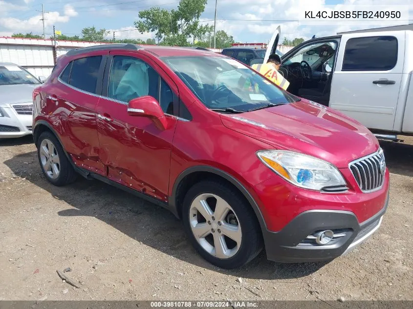 2015 Buick Encore Convenience VIN: KL4CJBSB5FB240950 Lot: 39810788