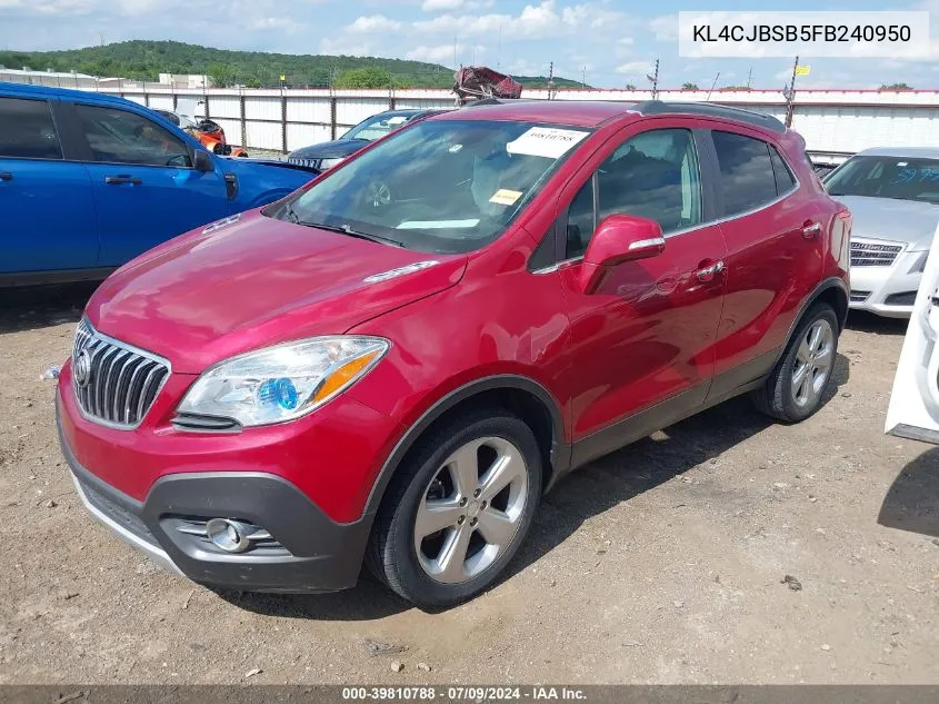 2015 Buick Encore Convenience VIN: KL4CJBSB5FB240950 Lot: 39810788