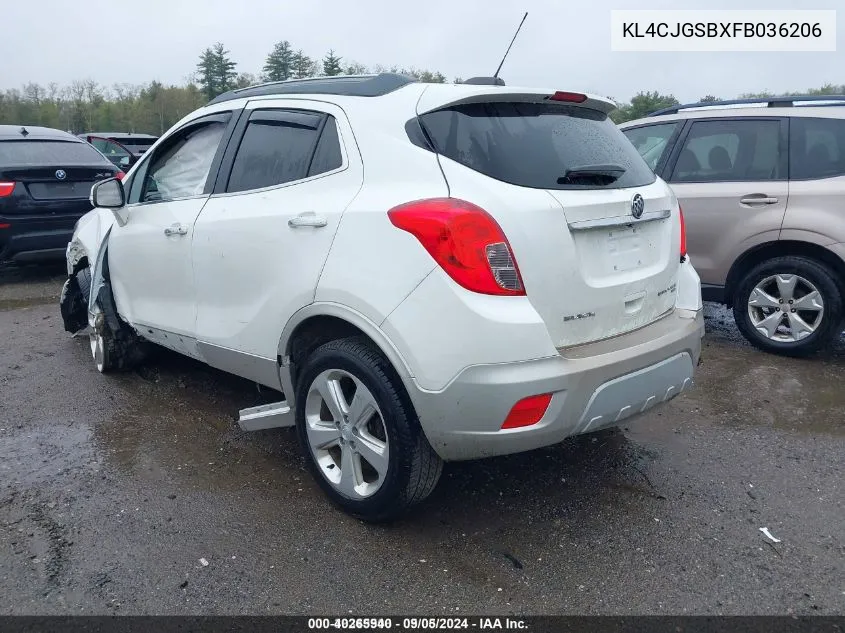 2015 Buick Encore Leather VIN: KL4CJGSBXFB036206 Lot: 40265940