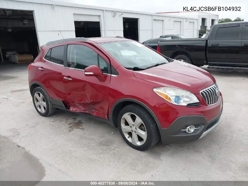 2015 Buick Encore Leather VIN: KL4CJCSB6FB104932 Lot: 40277838