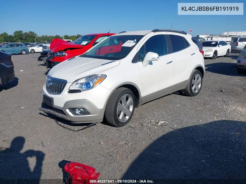 2015 Buick Encore Convenience VIN: KL4CJBSB6FB191919 Lot: 40287541