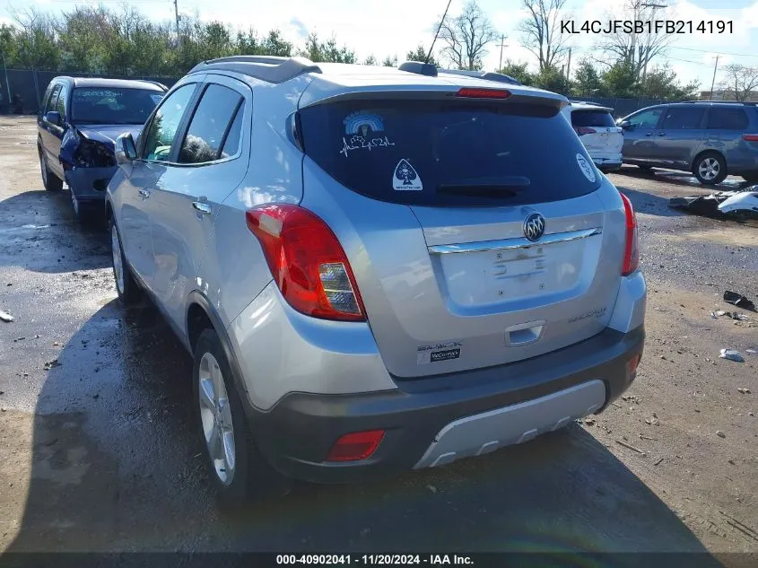 2015 Buick Encore Convenience VIN: KL4CJFSB1FB214191 Lot: 40902041