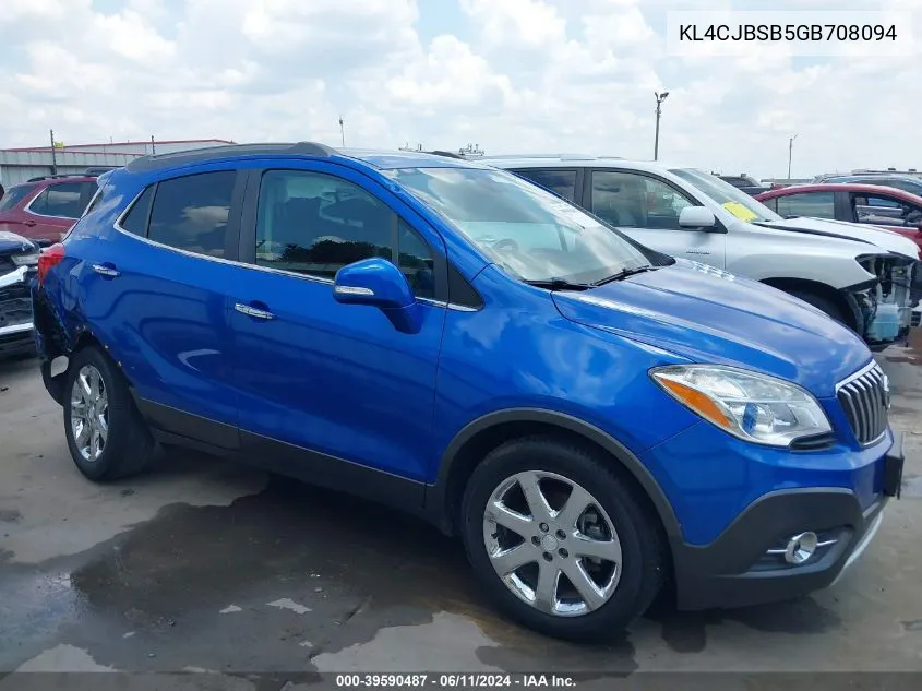 2016 Buick Encore Convenience VIN: KL4CJBSB5GB708094 Lot: 39590487