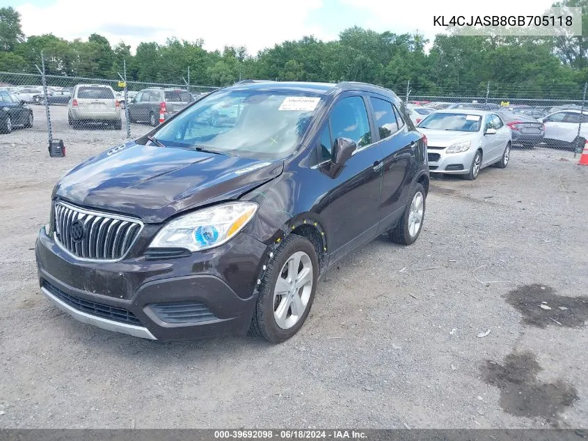 2016 Buick Encore VIN: KL4CJASB8GB705118 Lot: 39692098