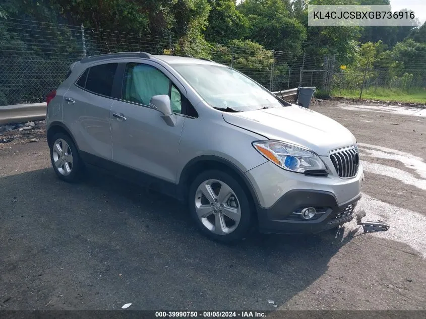 2016 Buick Encore Leather VIN: KL4CJCSBXGB736916 Lot: 39990750