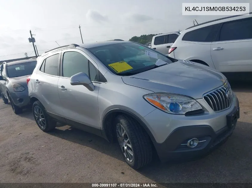 2016 Buick Encore Sport Touring VIN: KL4CJ1SM0GB534253 Lot: 39991107