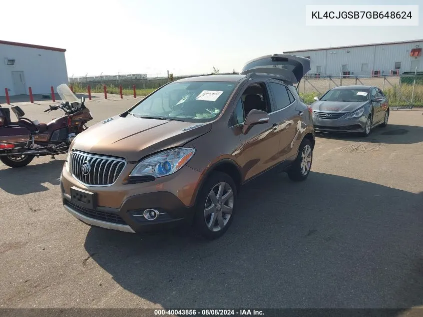 2016 Buick Encore Leather VIN: KL4CJGSB7GB648624 Lot: 40043856