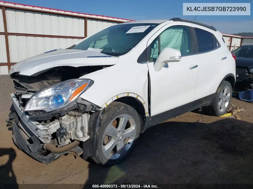 2016 Buick Encore VIN: KL4CJESB7GB723990 Lot: 40090373