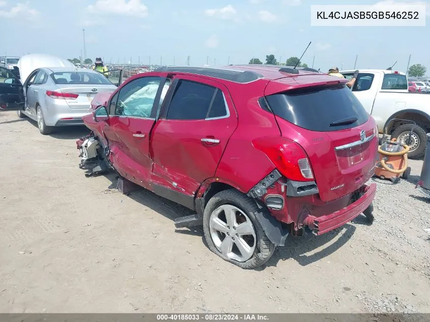 2016 Buick Encore VIN: KL4CJASB5GB546252 Lot: 40185033