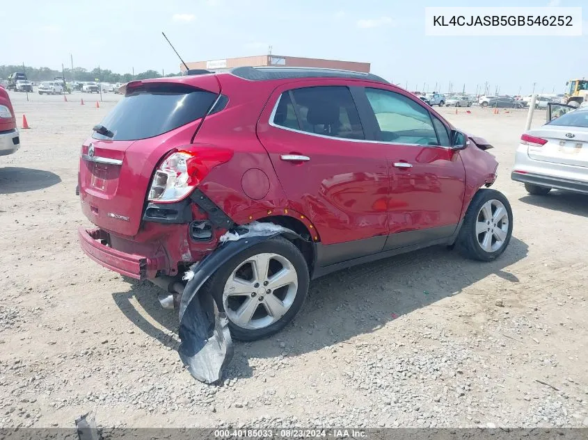 2016 Buick Encore VIN: KL4CJASB5GB546252 Lot: 40185033