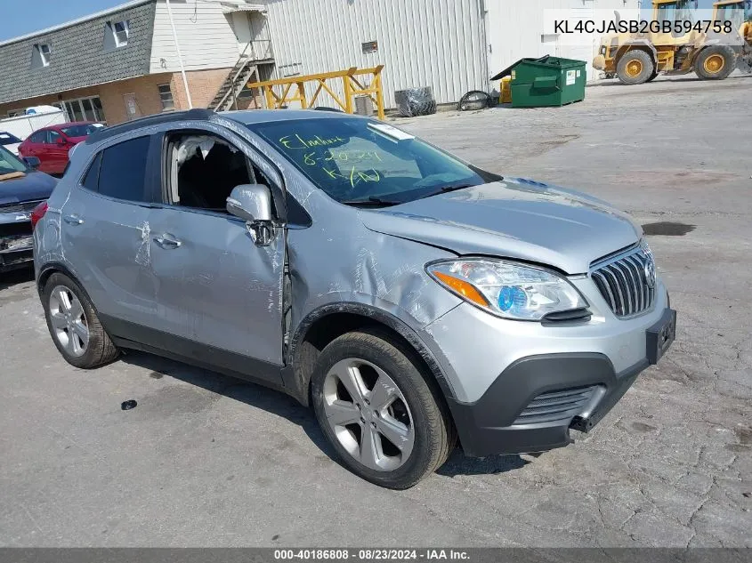 2016 Buick Encore VIN: KL4CJASB2GB594758 Lot: 40186808