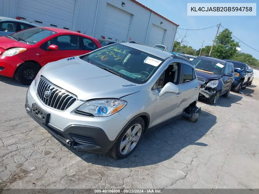 2016 Buick Encore VIN: KL4CJASB2GB594758 Lot: 40186808