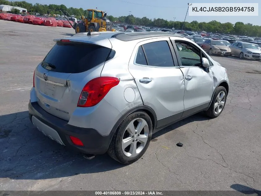 2016 Buick Encore VIN: KL4CJASB2GB594758 Lot: 40186808