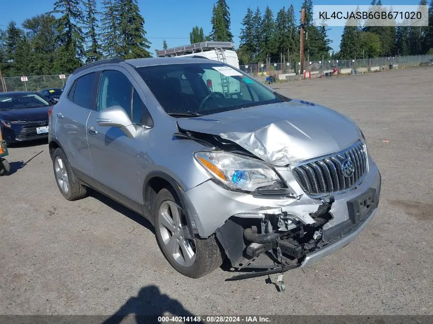 KL4CJASB6GB671020 2016 Buick Encore