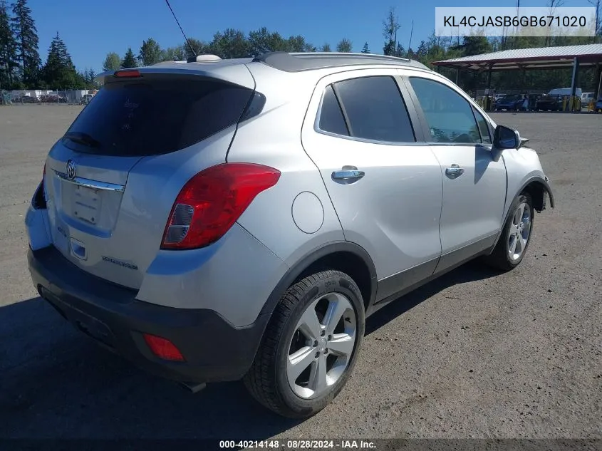 2016 Buick Encore VIN: KL4CJASB6GB671020 Lot: 40214148