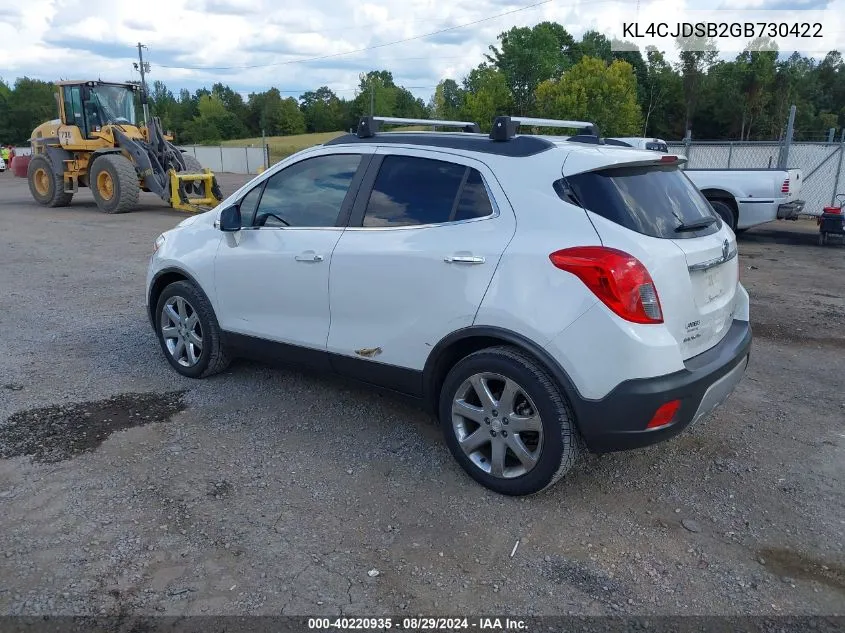 2016 Buick Encore Premium VIN: KL4CJDSB2GB730422 Lot: 40220935