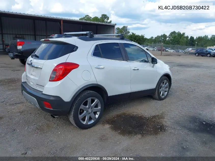 2016 Buick Encore Premium VIN: KL4CJDSB2GB730422 Lot: 40220935