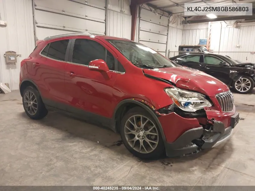 KL4CJ2SM8GB586803 2016 Buick Encore Sport Touring