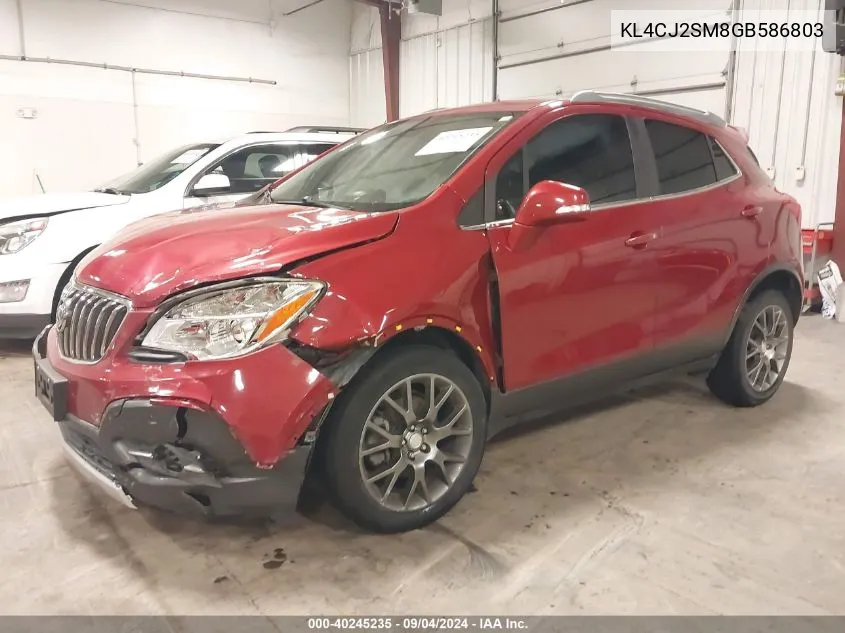 KL4CJ2SM8GB586803 2016 Buick Encore Sport Touring