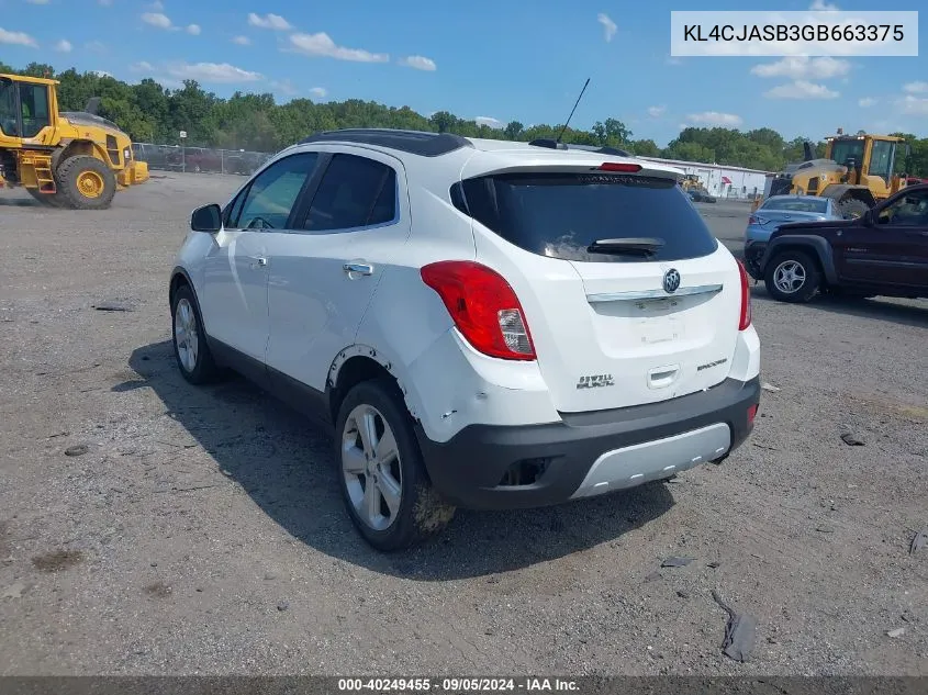 KL4CJASB3GB663375 2016 Buick Encore