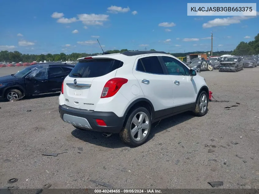 KL4CJASB3GB663375 2016 Buick Encore