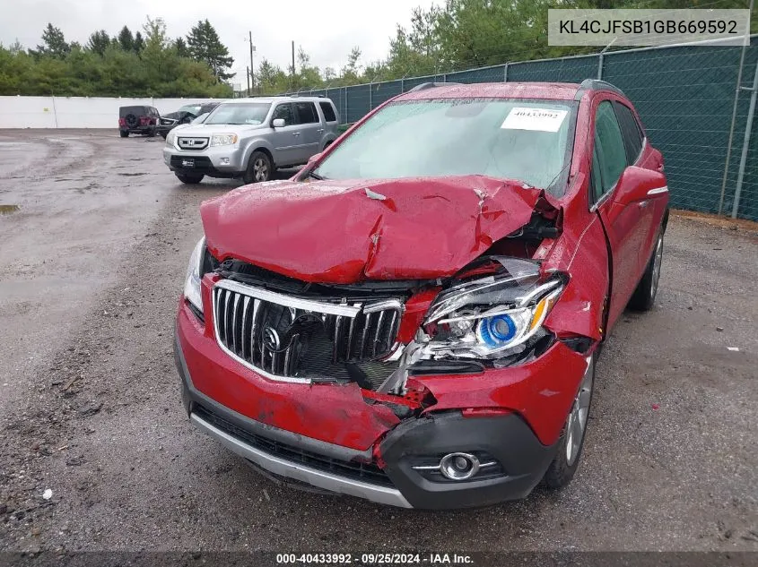 KL4CJFSB1GB669592 2016 Buick Encore Convenience